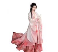Women's Chinese Hanfu Traditional Clothing Vintage Simulation Silk Traditional Embroidery Summer Princess Dresses
