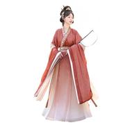 Women's Chinese Hanfu Traditional Clothing Vintage Simulation Silk Traditional Embroidery Summer Princess Dresses