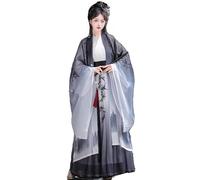 Women's Chinese Hanfu Traditional Clothing Vintage Simulation Silk Traditional Embroidery Summer Princess Dresses