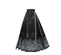 Women's Chinese Horse-Face-Skirt Costume, Pleated Floral Print, Elegant Vintage Hanfu Mamianqun, Maxi Length Swing Skirt, Casual Fashion Skirt for Adults, Han-Style Outfit