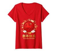 Womens Chinese New Year 2026 Year of The Horse V-Neck T-Shirt