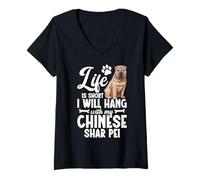 Womens Chinese Shar Pei Owner Dog Owner Question Chinese Shar Pei V-Neck T-Shirt