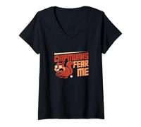 Women's Chipmunks Fear Me Funny Ground Squirrel for Chipmunk Hunters V-Neck T-Shirt