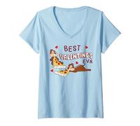 Women's Chip'n'Dale Pizza Valentine V-Neck T-Shirt