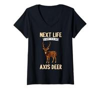 Womens Chital Next Life i Want to be an Axis Deer V-Neck T-Shirt