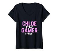 Womens Chloe Gamer Girl Halloween Costume for Gen Z Gaming Chloe V-Neck T-Shirt