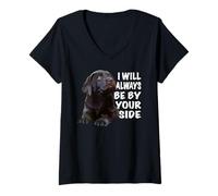 Womens Chocolate Lab Dog Brown Lab Labrador Retriever Puppy Dog V-Neck T-Shirt