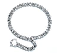 Womens Choker Chain Link Adjustable with Heart Ring Demon tail 0.4inch wide Punk Rock Stainless Steel Sweet Honey Pendant Xxxt.