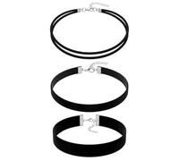 Women's Choker Necklace, Black Velvet Choker, 90s Gothic Choker, Pack of 3 | Adjustable punk collar, velvet collar women, classic choker jewellery, for Halloween, music festivals, carnival, cosplay