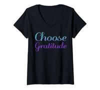 Womens Choose Gratitude, Suicide Prevention V-Neck T-Shirt