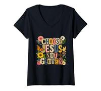 Women's Choose Jesus Not Gluten V-Neck T-Shirt