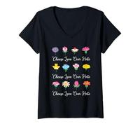 Womens Choose Love Over Hate Fear Again Floral Message V-Neck T-Shirt