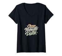 Women's Choose Namaste Daily - Yoga Mindset Design V-Neck T-Shirt