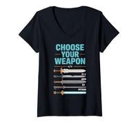 Women's Choose Your Weapon Programming Java Python C Sharp V-Neck T-Shirt