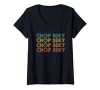 Womens Chop Suey, Favorite Food Word design, Asian cuisine V-Neck T-Shirt