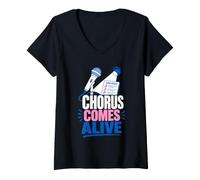Women's Chorus Comes Alive Singing Stage V-Neck T-Shirt