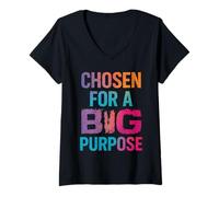 Womens Chosen for A Big Purpose God Religious Christian Faith V-Neck T-Shirt