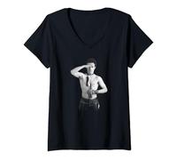 Womens Chris Duffy Photography Saluting Adam Ant V-Neck T-Shirt