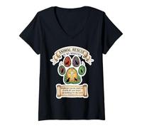 Womens Christian Animal Rescue is My Ministry Officer Volunteer God V-Neck T-Shirt