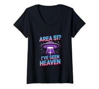 Womens Christian Area 51 I Have Seen Heaven UFO Humor V-Neck T-Shirt