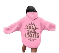Womens Christian Be The Light Hoodies Graphic Comfort Jesus Crew Neck with Hood Pullover Hoodies Religious Gothic Trendy Athletic Letter Sweatshirts Country Faith Jesus Saves Hooded Purple