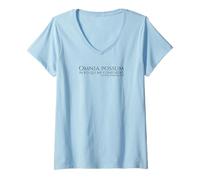 Womens Christian Bible - Ecclesiastical Latin - Philippians 4:13 V-Neck T-Shirt