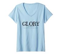 Womens Christian Bible Verse Collection, Glory Isaiah V-Neck T-Shirt