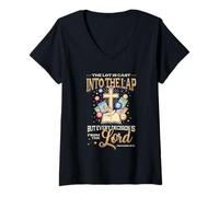 Women's Christian Bingo Player Decision from The Lord Church Bingo V-Neck T-Shirt