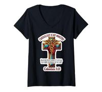 Womens Christian Cardiologist Doctor Cardiology is My Ministry MD V-Neck T-Shirt