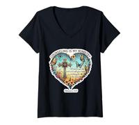 Womens Christian Counselor Counseling is My Ministry Bible Floral V-Neck T-Shirt