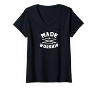 Womens Christian Drummer Deliverer, Drum, antipodal Worship V-Neck T-Shirt