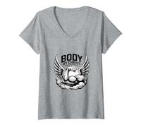 Womens Christian Fitness Body Building Spirit Inspiration V-Neck T-Shirt
