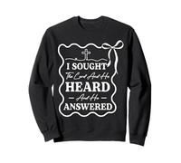 Womens Christian I Sought The Lord And He Heard Religious Sweatshirt