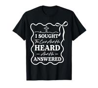 Womens Christian I Sought The Lord and He Heard Religious T-Shirt