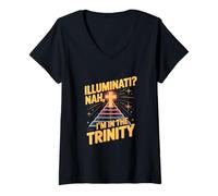 Womens Christian Illuminati Nah Im in The Trinity Faith V-Neck T-Shirt