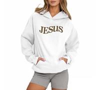 Women's Christian Jesus Hoodies Fall with Hood Ladies Pullover Sweatshirts Trust In The Lord 2025 Graphic Casual Letter Pullover Hoodies Workou Thin Religious Jesus Saves Funny Cute White