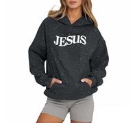 Women's Christian Jesus Hoodies Fall with Hood Ladies Pullover Sweatshirts Trust In The Lord 2025 Graphic Casual Letter Pullover Hoodies Workou Thin Religious Jesus Saves Funny Cute Grey