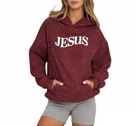 Women's Christian Jesus Hoodies Fall with Hood Ladies Pullover Sweatshirts Trust In The Lord 2025 Graphic Casual Letter Pullover Hoodies Workou Thin Religious Jesus Saves Funny Cute Red