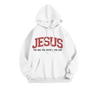 Womens Christian Jesus The Way The Truth and The Life Hoodies Aesthetic Summer Beach Y2K Backwoods with Hood I Love Jesus Sweatshirts for Teens Graphic Casual Soft Clothes Religious White