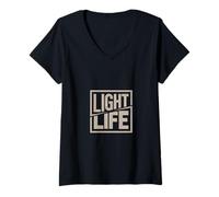 Womens Christian Light Life Faith Message Gospel Verse V-Neck T-Shirt