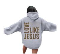 Women's Christian Love Like Jesus Hoodies Graphic with Hood Workou Goth Pullover God Sweaters for Teens Letter Fall Tops Pray The Lord Religious Pullover Hoodies Comfort Funny 2025 Dark Gray