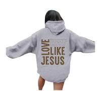 Womens Christian Love Like Jesus Youth Hoodies Fashion Beach with Hood Pullover Hoodies God with Designs 2025 Graphic Summer Casual Sweaters Cool Religious I Love Jesus Hooded Fall Light Gray