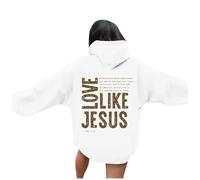 Womens Christian Love Like Jesus Youth Hoodies Fashion Beach with Hood Pullover Hoodies God with Designs 2025 Graphic Summer Casual Sweaters Cool Religious I Love Jesus Hooded Fall White