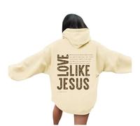 Womens Christian Love Like Jesus Youth Hoodies Fashion Beach with Hood Pullover Hoodies God with Designs 2025 Graphic Summer Casual Sweaters Cool Religious I Love Jesus Hooded Fall Beige