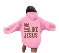 Womens Christian Love Like Jesus Youth Hoodies Fashion Beach with Hood Pullover Hoodies God with Designs 2025 Graphic Summer Casual Sweaters Cool Religious I Love Jesus Hooded Fall Pink