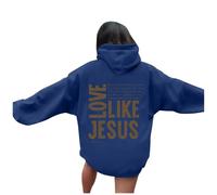 Womens Christian Love Like Jesus Youth Hoodies Fashion Beach with Hood Pullover Hoodies God with Designs 2025 Graphic Summer Casual Sweaters Cool Religious I Love Jesus Hooded Fall Dark Blue