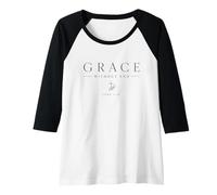Womens Christian Minamalist Saying Grace Without End Novelty Raglan Baseball Tee