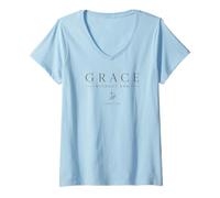 Women's Christian Minamalist Saying Grace Without End Novelty V-Neck T-Shirt
