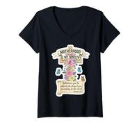 Womens Christian Mother's Day Motherhood is My Ministry Mom Mama V-Neck T-Shirt
