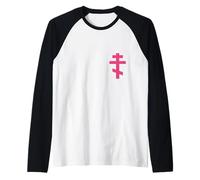 Womens Christian Orthodox Cross Eastern Oriental Faith Jesus Raglan Baseball Tee